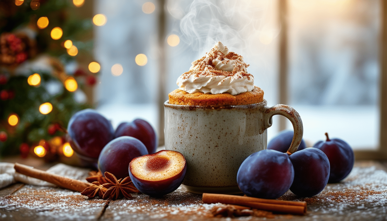 indulge in the cozy flavors of winter with our plum and spice winter mug cake. this quick and easy dessert combines the warm sweetness of plums with aromatic spices, perfect for a delightful treat in any season. enjoy a comforting slice in just minutes!
