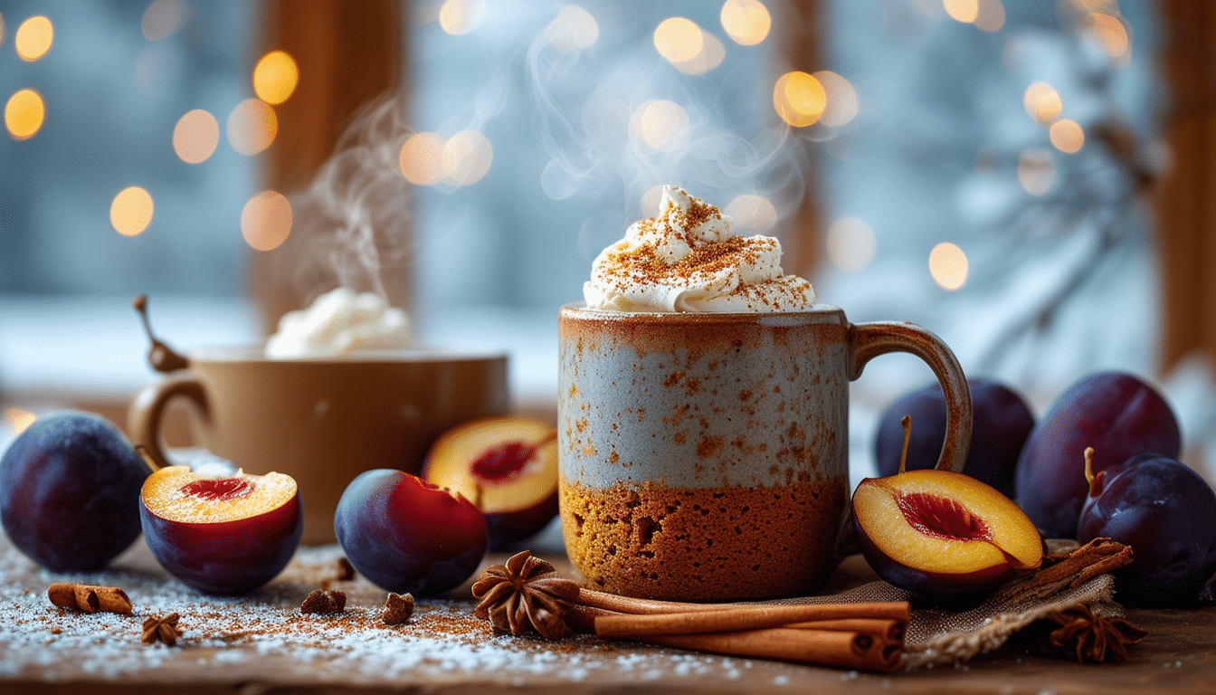 indulge in the warm, cozy flavors of our plum and spice winter mug cake. this quick and easy recipe combines the sweetness of plums with aromatic spices, perfect for a delightful treat on cold winter nights. enjoy a comforting dessert ready in minutes!