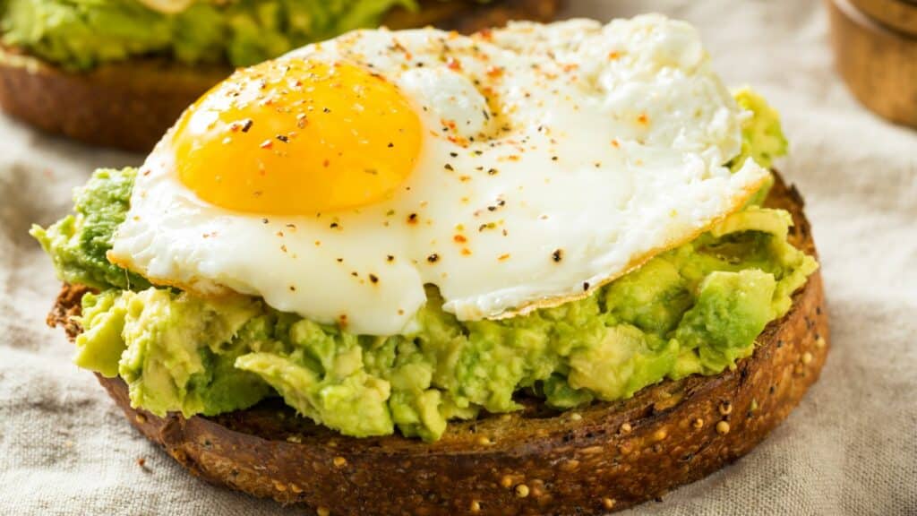 Avocado toast with fried egg