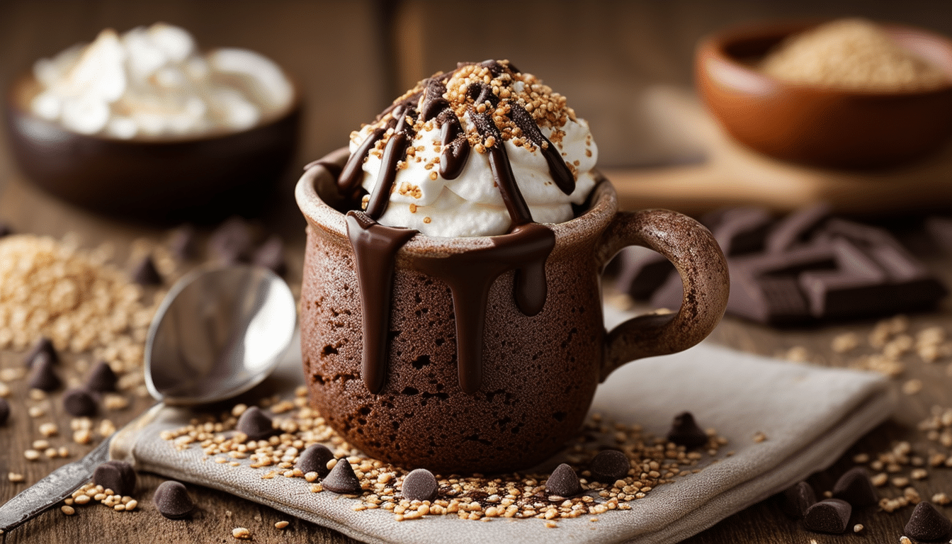 indulge in a deliciously quick and healthy treat with our quick quinoa chocolate mug cake. perfect for satisfying your chocolate cravings in just minutes, this easy recipe combines wholesome quinoa and rich cocoa for a guilt-free dessert. ready in a flash, it’s a delightful single-serving cake that’s both nutritious and satisfying.