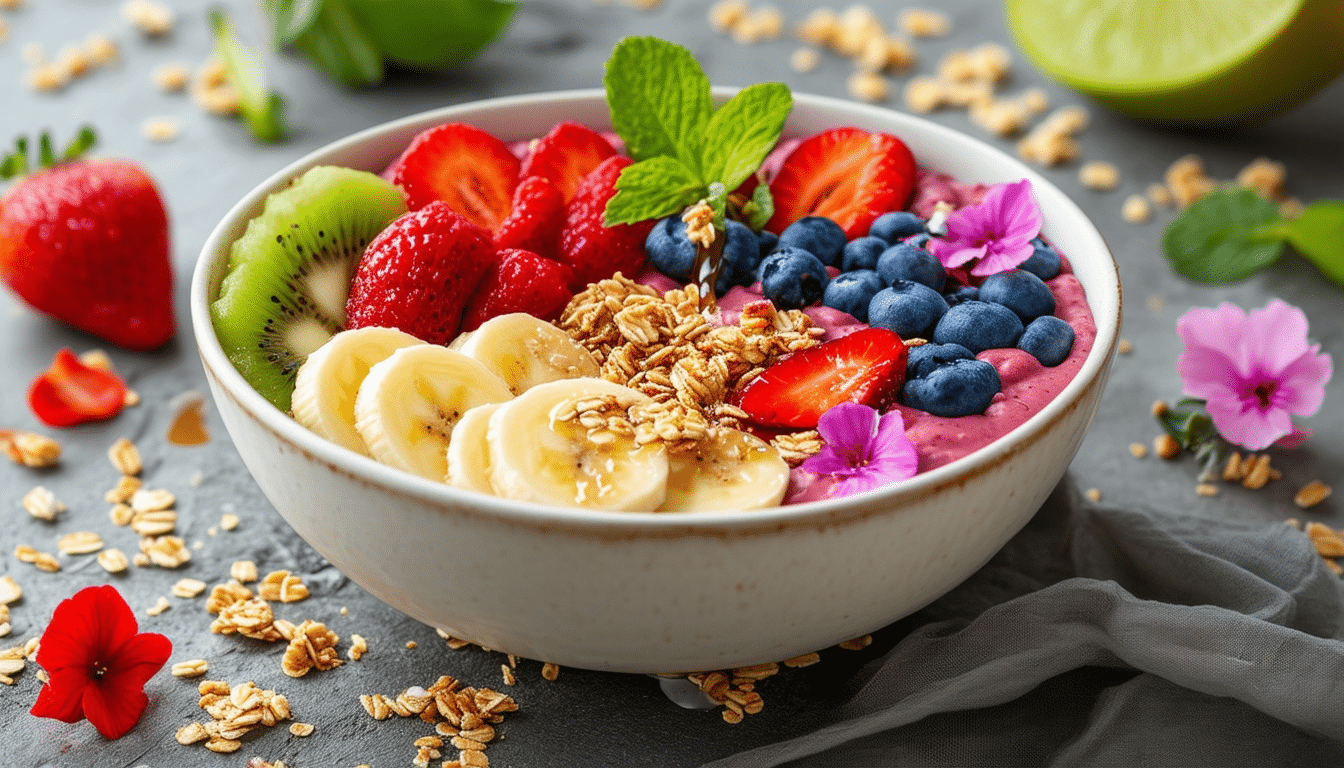 discover the delightful recipe for a basic smoothie bowl, a refreshing and nutritious treat perfect for any time of the day. top it with your favorite fruits, nuts, and seeds for a customizable experience that energizes and satisfies!
