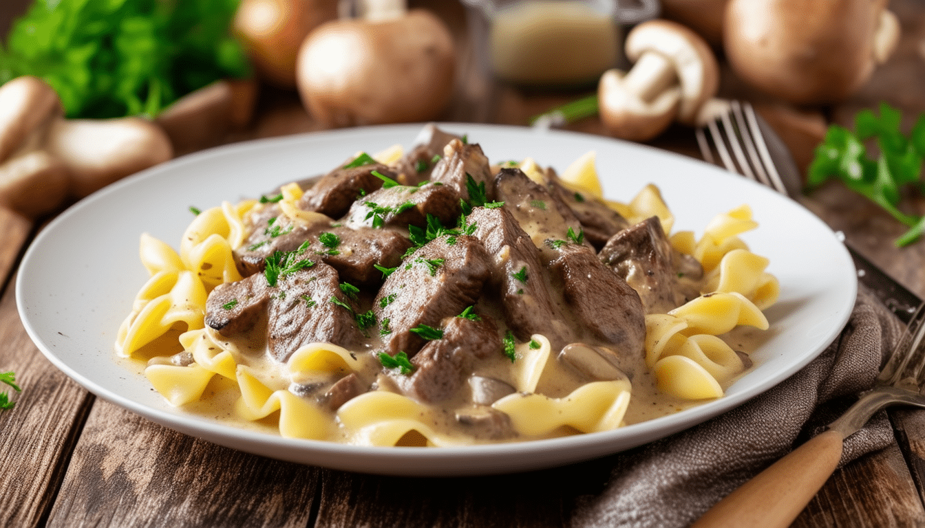 discover the perfect recipe for beginner's beef stroganoff, featuring tender beef in a creamy, savory sauce. this easy-to-follow dish is ideal for novice cooks looking to impress at the dinner table. enjoy a delightful blend of flavors that the whole family will love!