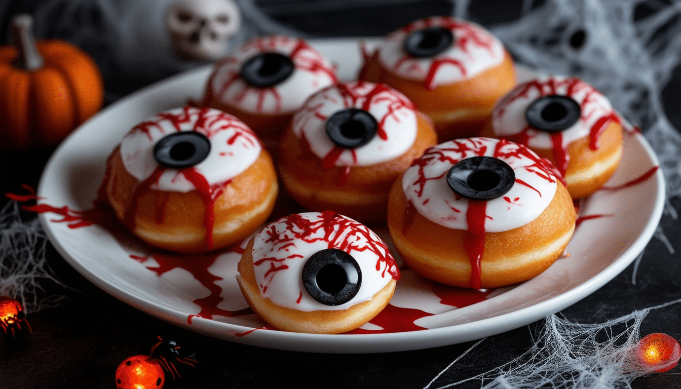 get ready for a chilling treat with our bloody eyeball donuts recipe! these fun and spooky donuts are creatively decorated to look like creepy bloody eyeballs, perfect for halloween parties or a ghoulish dessert celebration. follow our easy instructions to make these thrilling delights that are sure to impress your guests!