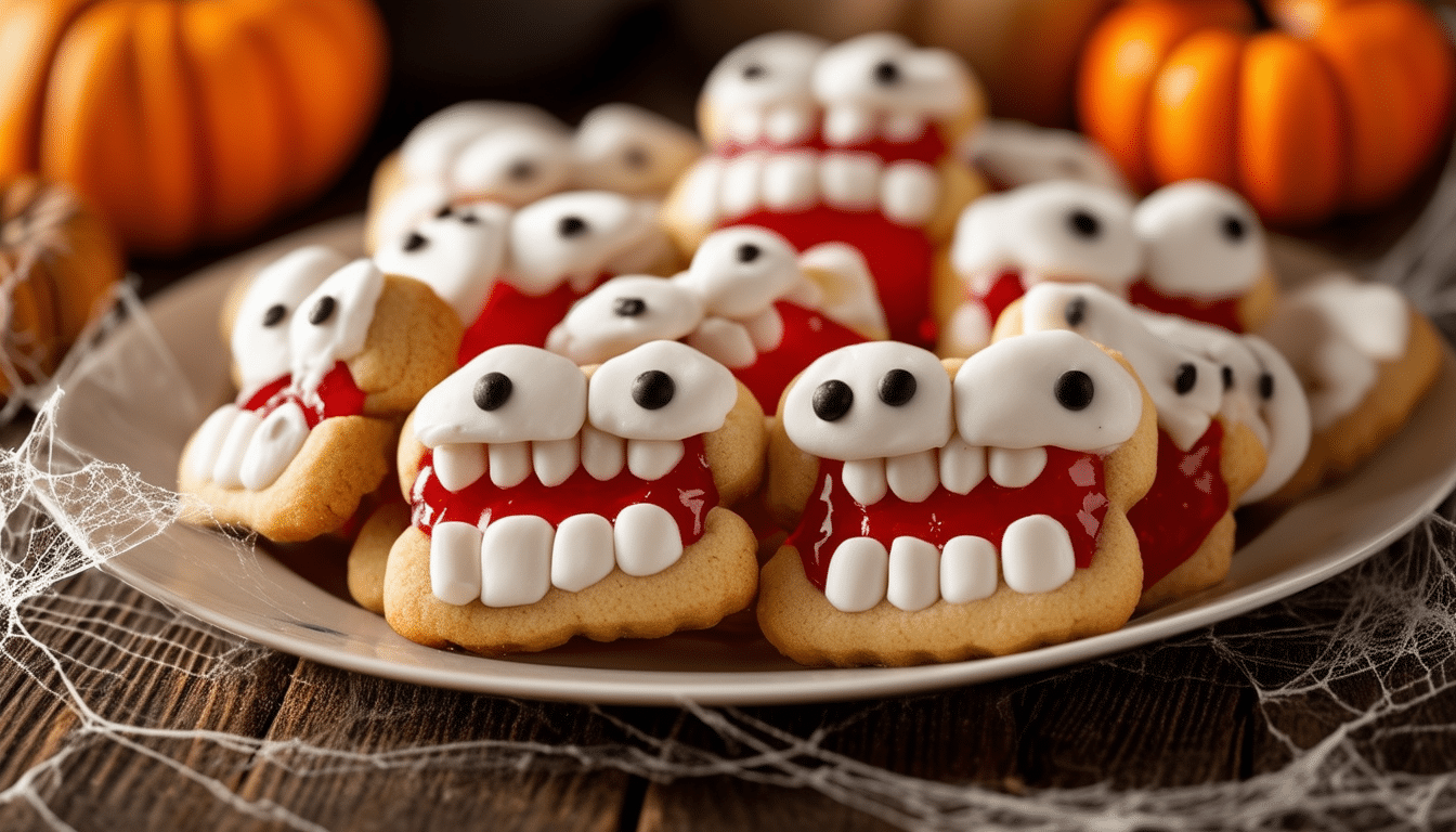 delight in the spooky season with our dracula dentures cookies recipe! these fun and easy treats resemble dracula's iconic dentures, making them perfect for halloween parties or themed gatherings. get ready to impress your guests with a deliciously ghoulish dessert that combines creativity and flavor!