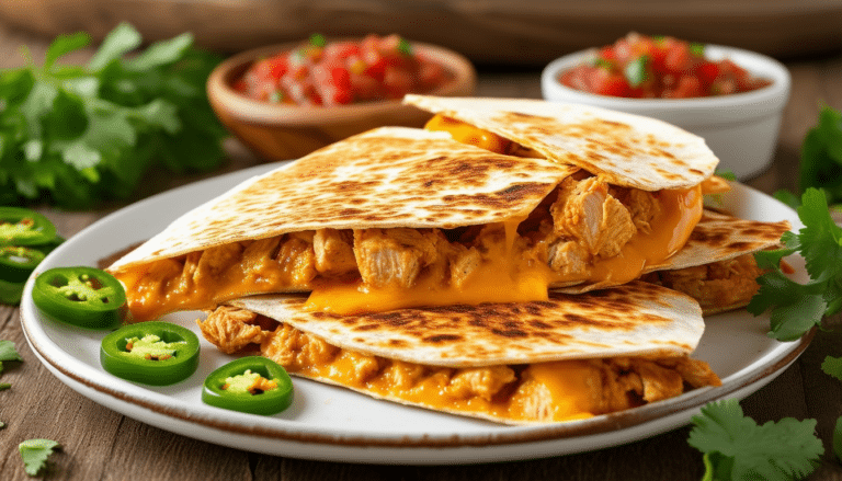 discover the ultimate comfort food with our easy chicken quesadillas recipe! perfectly cheesy and incredibly quick to prepare, these delicious quesadillas are packed with flavor and make for a satisfying meal any time of day. enjoy a tasty twist on a classic favorite that's sure to please the whole family!