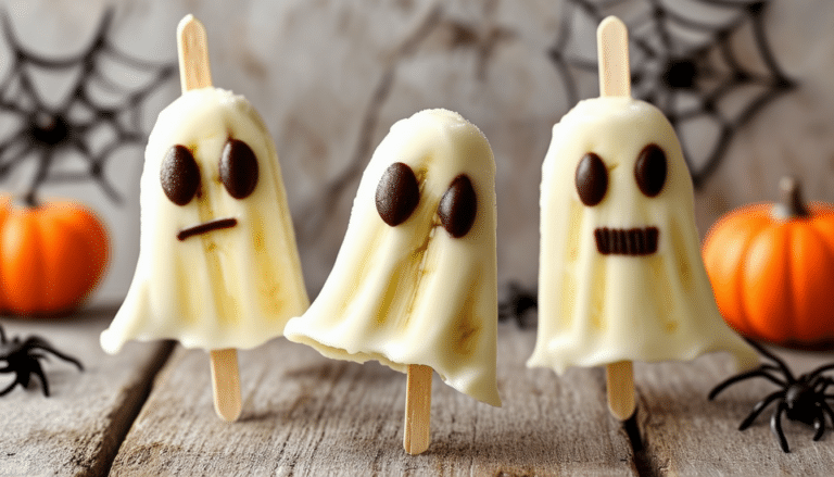 discover a fun and spooky treat with our ghostly banana pops recipe! these delightful frozen banana pops are decorated to resemble friendly ghosts, perfect for halloween parties or a playful snack. easy to make and a hit with kids and adults alike!