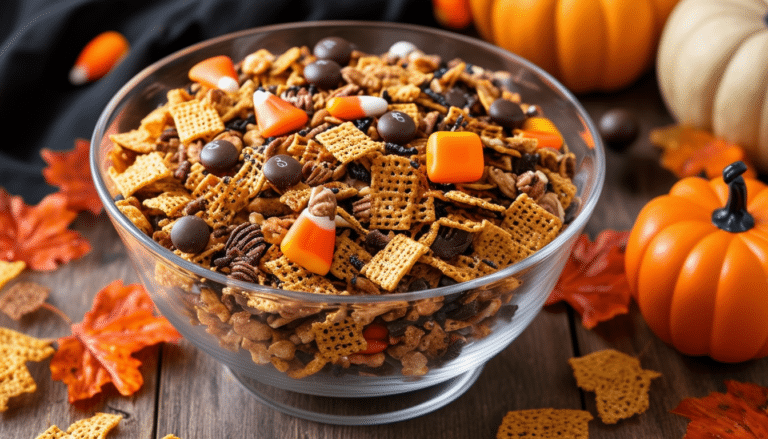 discover the perfect halloween treat with our festive halloween chex mix recipe! this tasty blend of crunchy cereals, candies, and seasonal flavors makes for an irresistible snack that's sure to delight both kids and adults this spooky season.