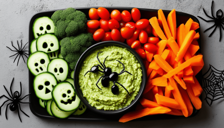 enjoy a spooky and healthy halloween with our delightful veggie platter recipe! perfect for parties, this colorful assortment of fresh vegetables is creatively arranged to capture the spirit of the season while keeping your snacks nutritious. easy to make and fun to serve, it's a hit for both kids and adults alike!