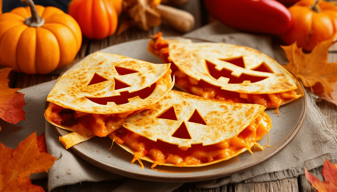 get into the halloween spirit with our fun and festive jack-o'-lantern quesadillas! this creative recipe transforms classic quesadillas into adorable pumpkin faces, perfect for kids and adults alike. enjoy a delicious meal that's sure to delight at your halloween gathering!