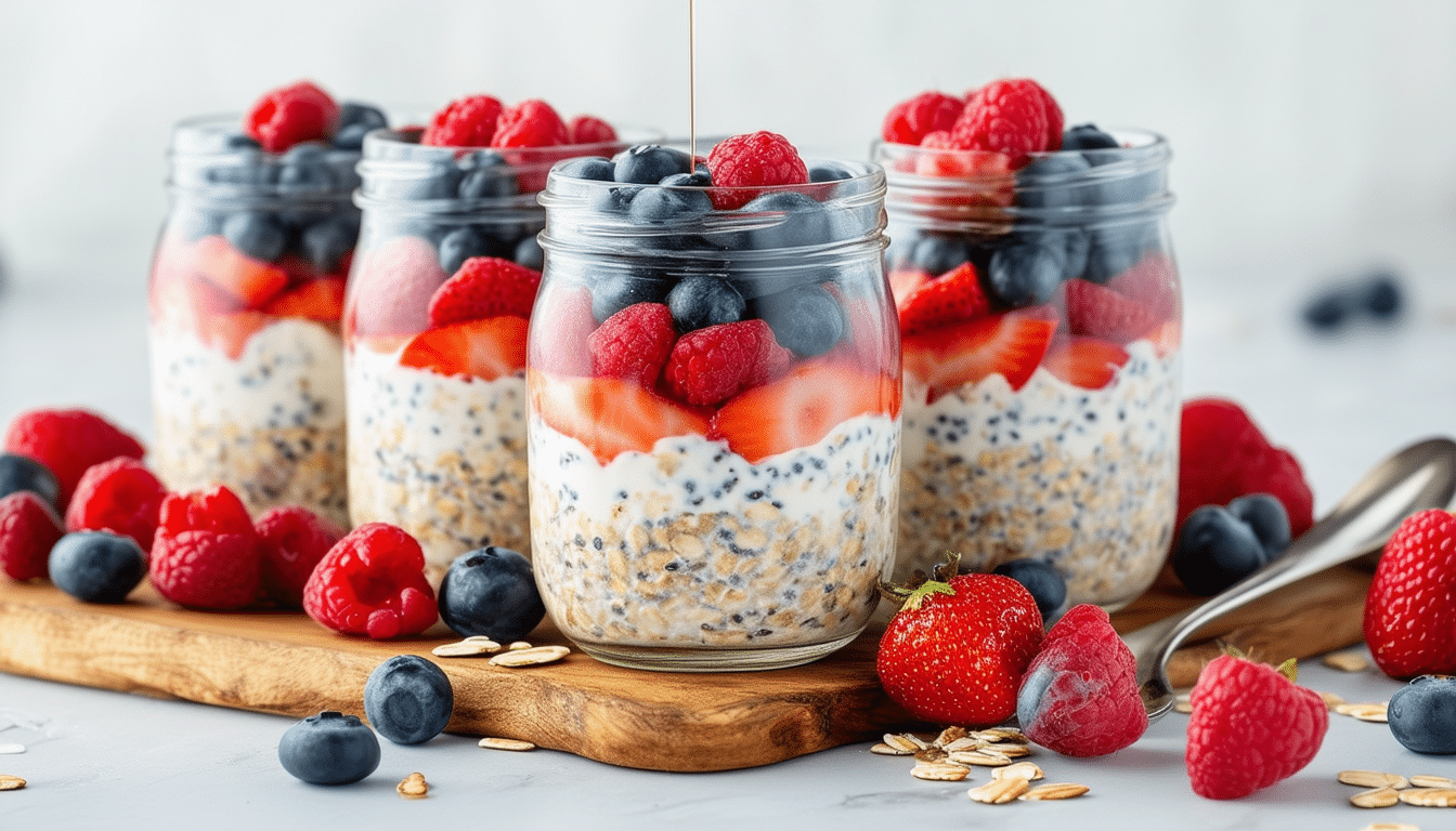 get ready for a nutritious start to your day with our berry protein overnight oats recipe! perfect for meal prep, these delicious oats are packed with protein and berries, making them an ideal breakfast option for busy mornings. prepare in advance for a healthy treat ready to fuel your day!