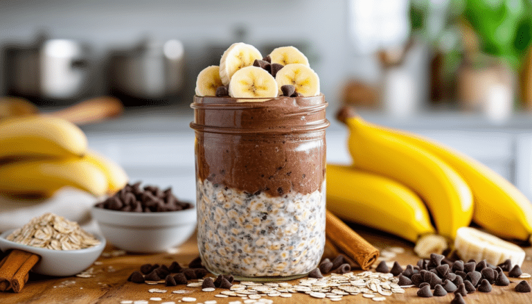 discover the ultimate recipe meal prep with our chocolate banana protein overnight oats! perfect for busy mornings, this delicious and nutritious recipe combines rich chocolate flavor with ripe bananas and protein-packed oats. easy to prepare and full of wholesome ingredients, it's the ideal breakfast to fuel your day. get ready to enjoy a tasty and convenient meal prep option that keeps you energized!