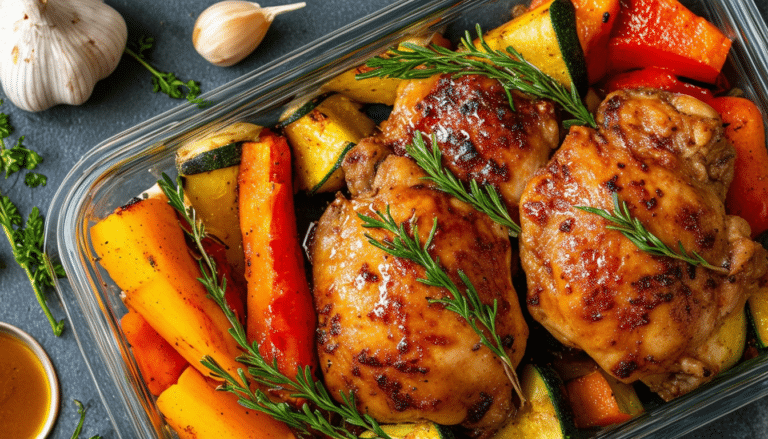 prepare delicious and healthy garlic and honey chicken thighs with our easy recipe meal prep guide. perfect for busy weeks, this dish combines savory garlic and sweet honey for a flavorful meal that’s easy to make in advance. enjoy nutritious, ready-to-eat meals that will keep you satisfied and energized!