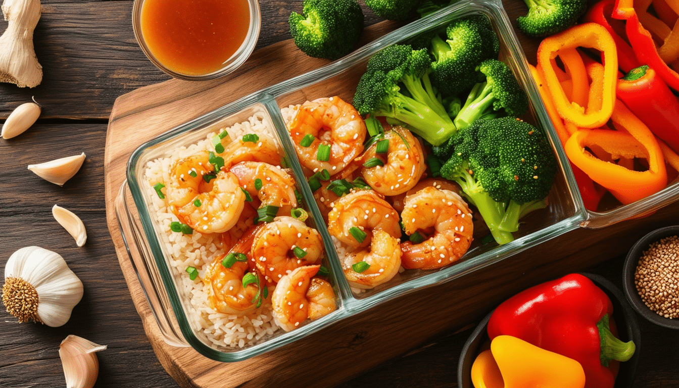 prepare a delightful meal with our honey garlic shrimp recipe that's perfect for meal prep. quick, easy, and packed with flavor, this dish will save you time in the kitchen while satisfying your taste buds throughout the week!