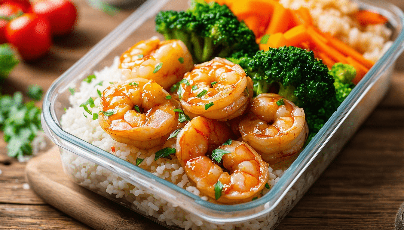 delicious and easy recipe for honey garlic shrimp perfect for meal prep. enjoy succulent shrimp coated in a sweet and savory honey garlic sauce, ideal for quick lunches or dinners. healthy, flavorful, and ready in no time!