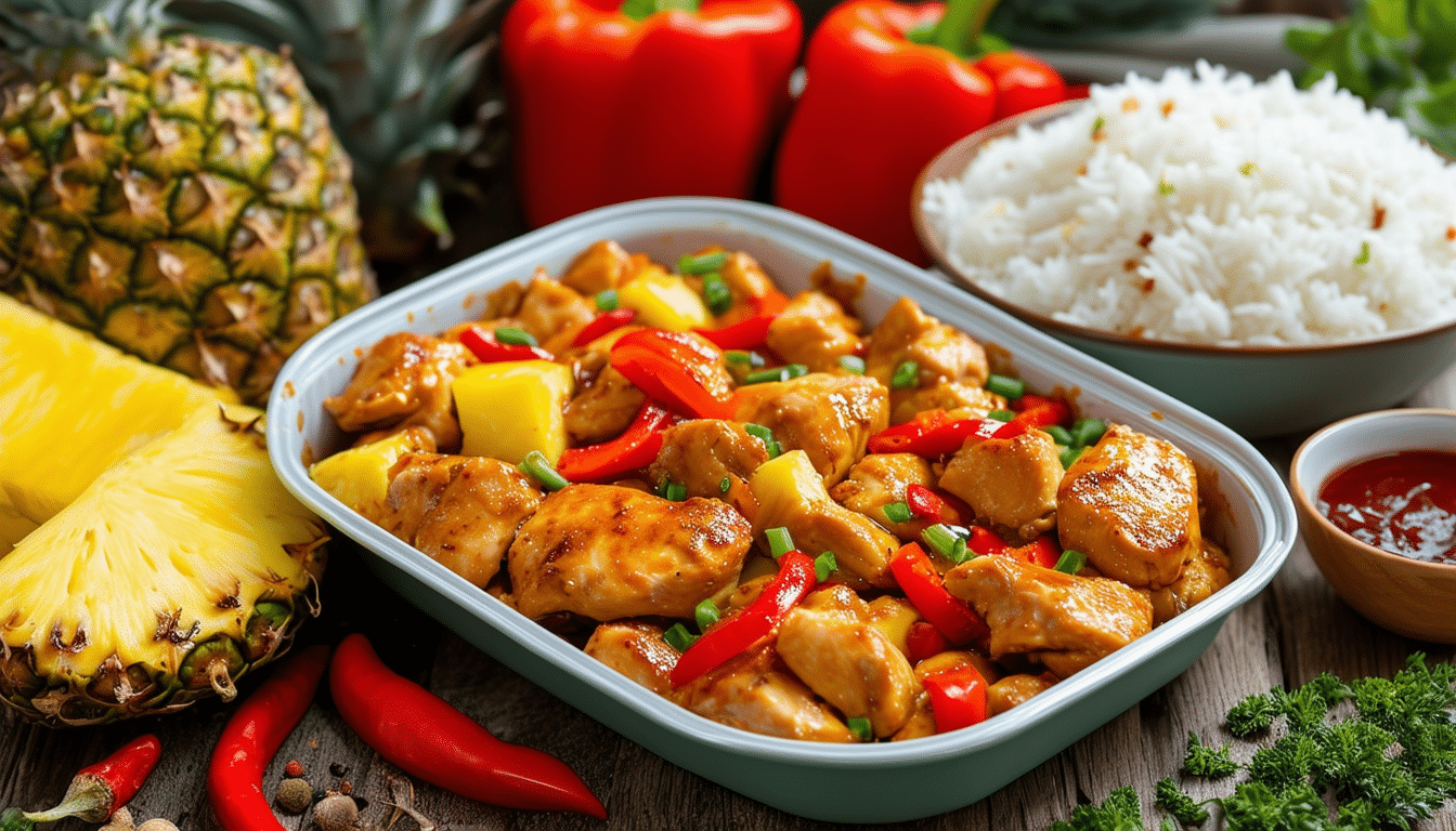 discover a flavorful twist on meal prep with our spicy pineapple chicken recipe! this easy-to-follow guide combines tender chicken with a zesty pineapple glaze, making it a perfect dish for weeknight dinners or meal prepping for the week. get ready to savor bold flavors and enjoy healthy eating!