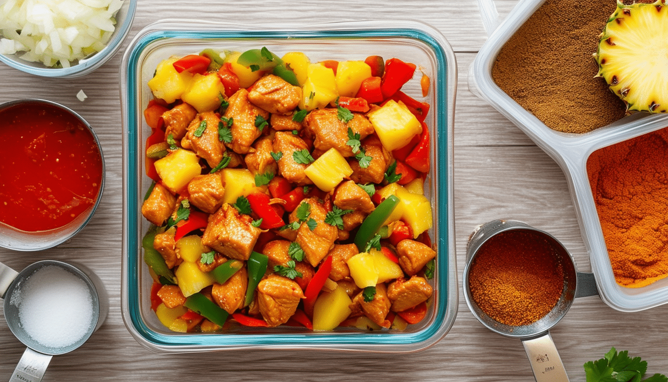 discover a delightful twist on meal prep with our spicy pineapple chicken recipe. perfectly marinated chicken combines savory and sweet flavors, making it an irresistible dish for your weekly meal planning. quick to prepare and packed with zesty goodness, this recipe will bring excitement to your lunch or dinner!