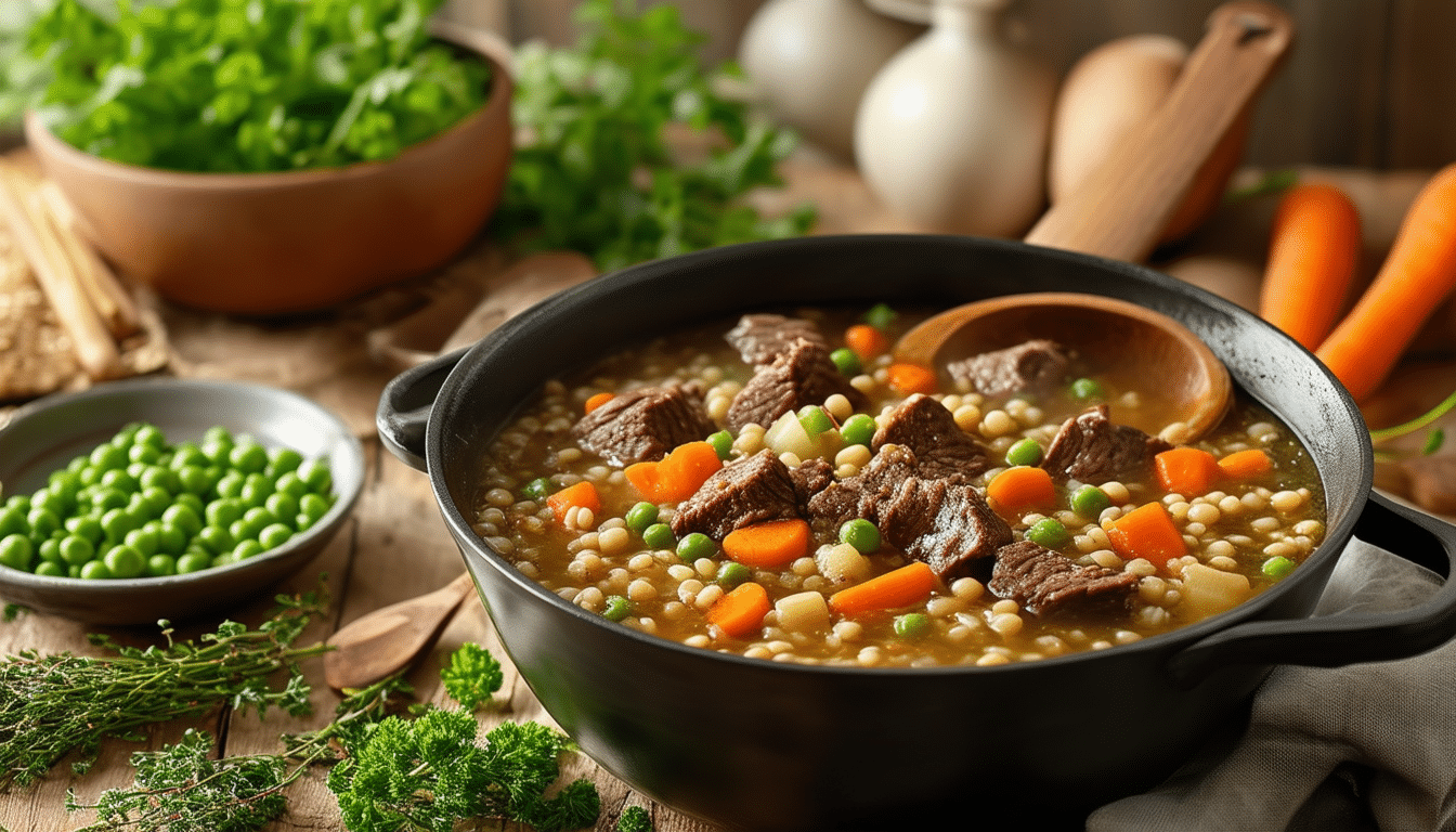 discover the ultimate comfort food with our one-pot beef and barley soup recipe! this hearty soup combines tender beef, nutritious barley, and a medley of fresh vegetables, all cooked in one pot for a deliciously easy meal. perfect for chilly nights and packed with flavor, this recipe is a must-try!