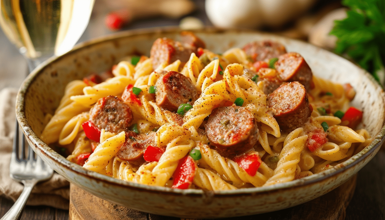 discover the ultimate comfort food with our one-pot cajun pasta recipe! indulge in creamy pasta infused with bold cajun spices and savory sausage, all cooked in one pot for easy preparation and cleanup. perfect for a quick weeknight dinner!