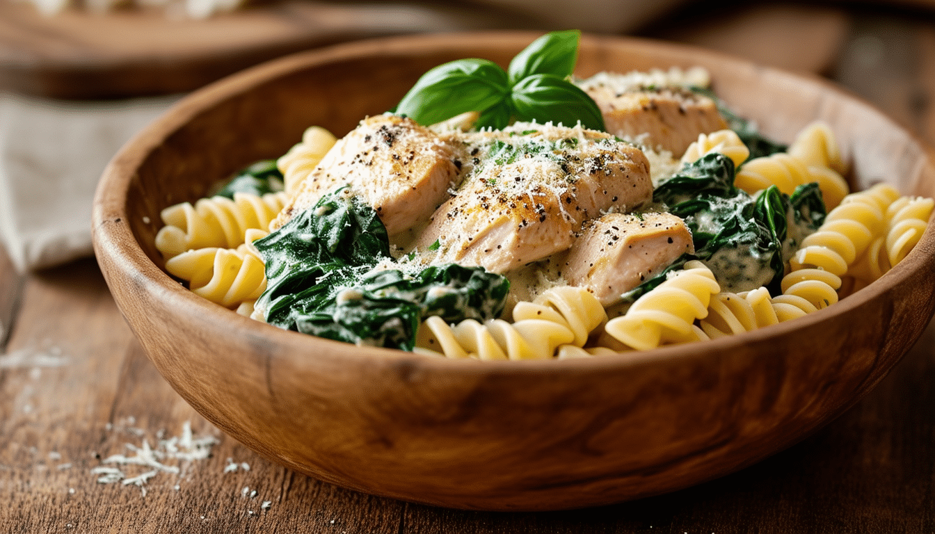 discover the deliciousness of our one-pot chicken florentine recipe! this creamy dish combines tender chicken, fresh spinach, and pasta for a quick and satisfying meal, all cooked in a single pot for easy cleanup.