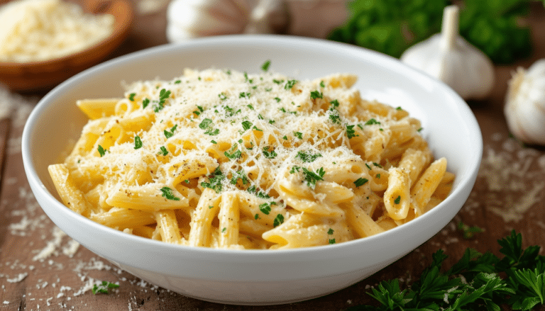 discover the ultimate comfort food with our one-pot garlic parmesan pasta recipe. this creamy dish combines the rich flavors of garlic and parmesan cheese, all cooked together for a quick and easy meal that's sure to please everyone at the table!