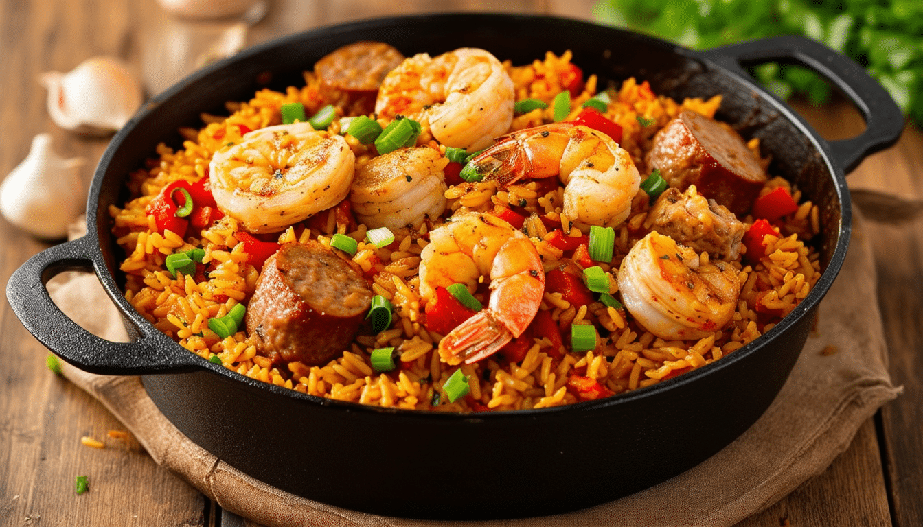 discover the delightful flavors of our one-pot jambalaya recipe! this spicy rice dish combines succulent sausage, tender chicken, and savory shrimp for a mouthwatering meal that's easy to prepare and perfect for sharing. experience the taste of louisiana in every bite!