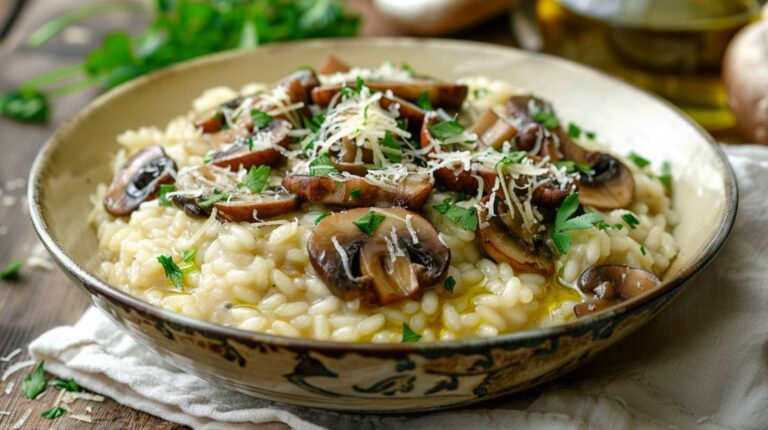 Recipe: One-Pot Mushroom Risotto – Creamy risotto with mushrooms and Parmesan cheese