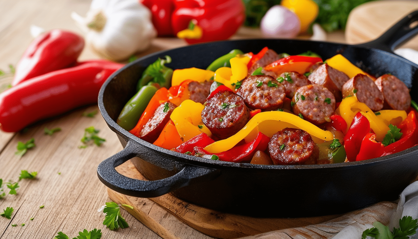 discover the ultimate comfort food with our one-pot sausage and peppers recipe! this easy-to-make dish features spicy sausage, vibrant bell peppers, and tender onions, all cooked together for a flavorful meal that’s perfect for busy weeknights. enjoy a hearty taste of italy in just one pot!