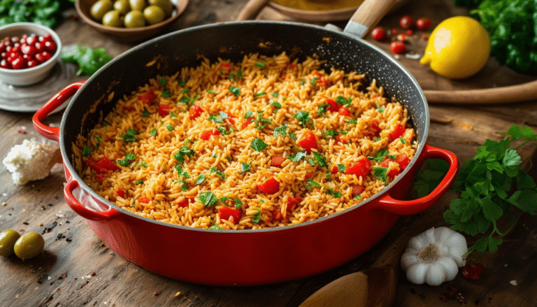 discover the easy and delicious one-pot spanish rice recipe! packed with flavorful tomatoes, vibrant peppers, and aromatic spices, this dish is perfect for any meal. enjoy a savory taste of spain with minimal cleanup!