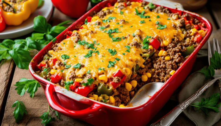 discover the deliciousness of our one-pot stuffed pepper casserole recipe! enjoy all the classic flavors of stuffed peppers combined in a single, easy-to-make dish. perfect for busy weeknights, this hearty casserole brings comfort and convenience to your table!