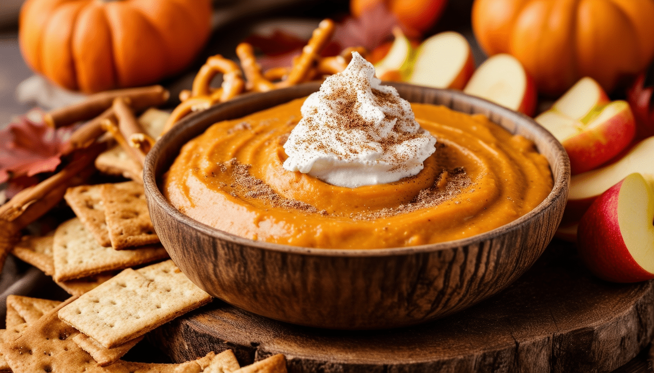 indulge in the rich tastes of fall with our pumpkin pie dip recipe! this creamy and delicious dip combines the warm flavors of pumpkin pie, perfect for parties and gatherings. serve it with graham crackers or apple slices for a delightful treat that everyone will love!