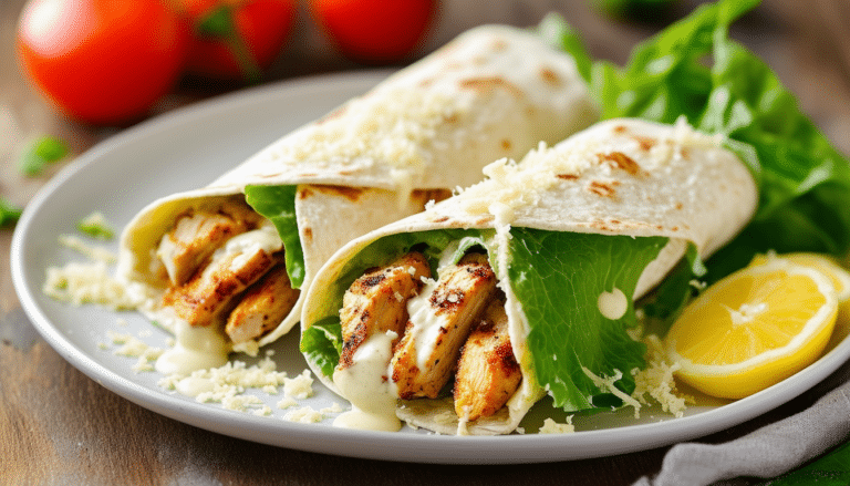 discover the perfect quick meal with our chicken caesar wraps recipe! these delicious wraps combine tender chicken, crisp lettuce, and creamy caesar dressing, making them a tasty and easy option for a satisfying lunch or dinner.