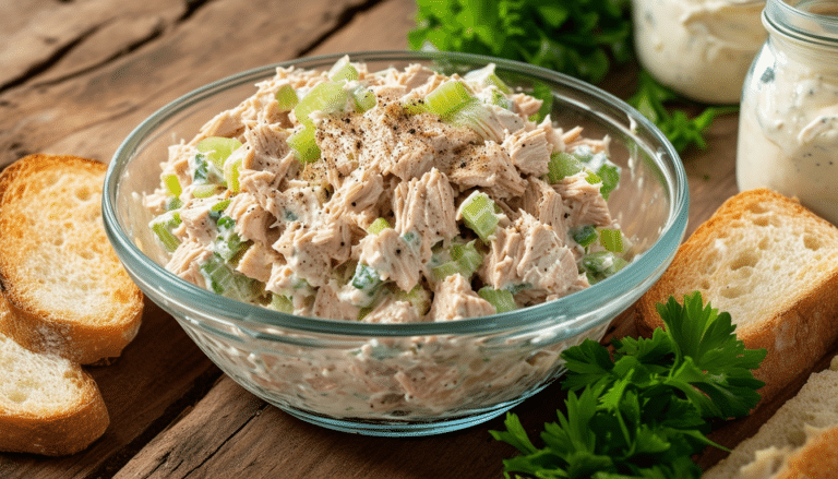 discover the simplicity of our classic tuna salad recipe, featuring tender tuna, creamy mayo, and crunchy celery. perfect for a quick lunch or a savory snack, this easy dish combines fresh ingredients for a deliciously satisfying meal.