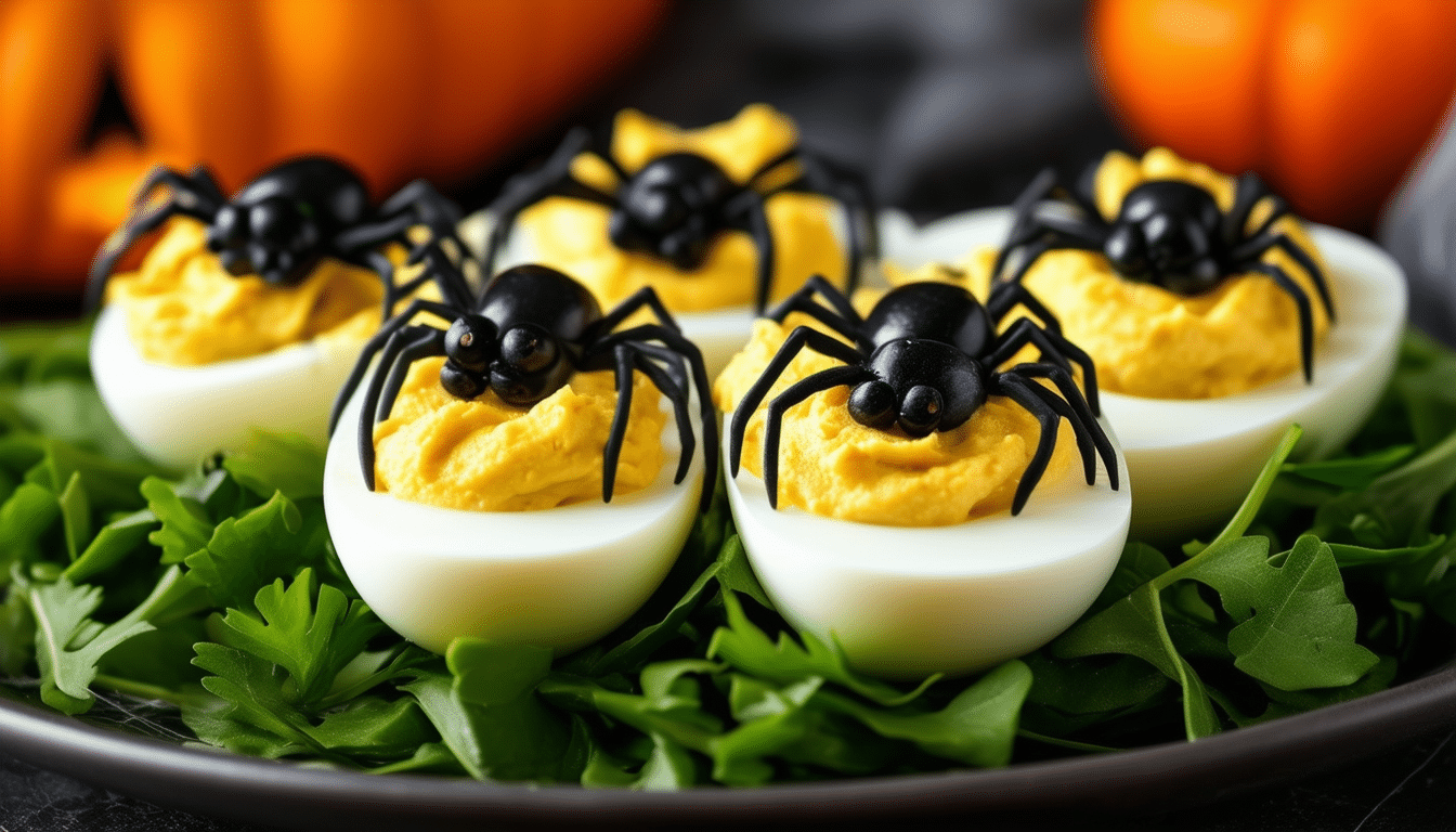 discover the ultimate spooky twist on a classic favorite with our spider deviled eggs recipe. perfect for halloween parties, these delicious and terrifyingly decorated eggs will impress your guests and add a fun flair to your festivities!