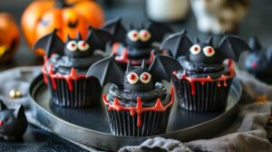 Recipe: Vampire Bat Cupcakes – Delicious cupcakes decorated to look like vampire bats