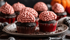 indulge in a spooky treat with our zombie brain cupcakes recipe! these deliciously creepy cupcakes are creatively decorated to resemble eerie zombie brains, making them the perfect dessert for halloween parties or any ghoulish gathering. get ready to impress your guests with these fun and tasty creations!