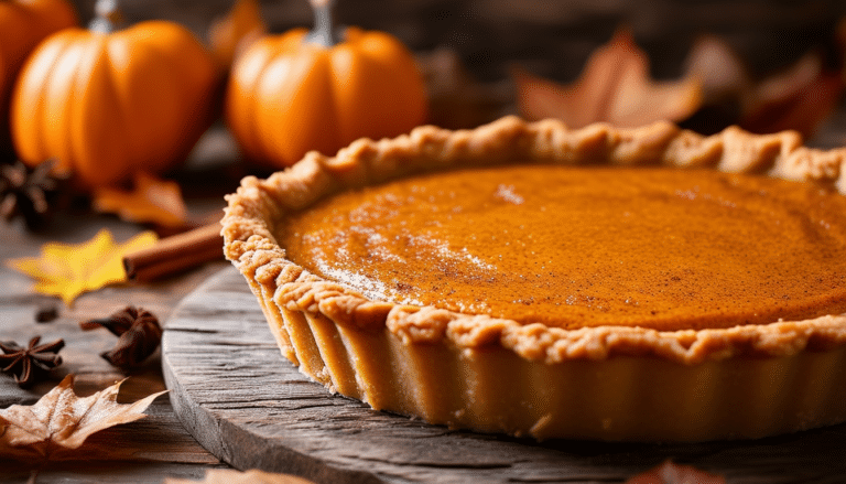 savor the essence of autumn with our spiced pumpkin pie, a thanksgiving classic reimagined with a delightful twist of ginger and clove. perfect for your holiday table!