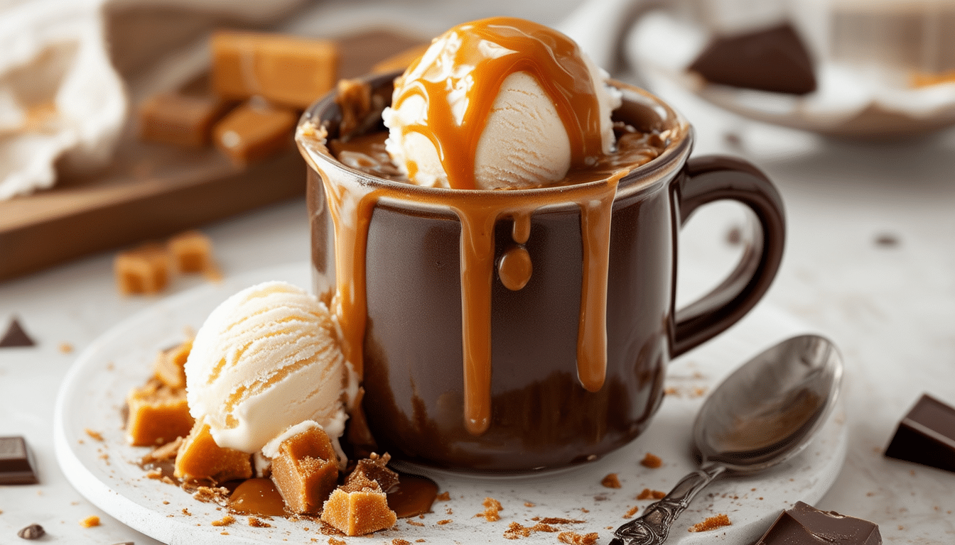 indulge in the rich flavors of our sticky toffee pudding mug cake – a quick and delightful dessert that combines moist cake with luscious toffee sauce, all made in just minutes. perfect for a sweet treat anytime!