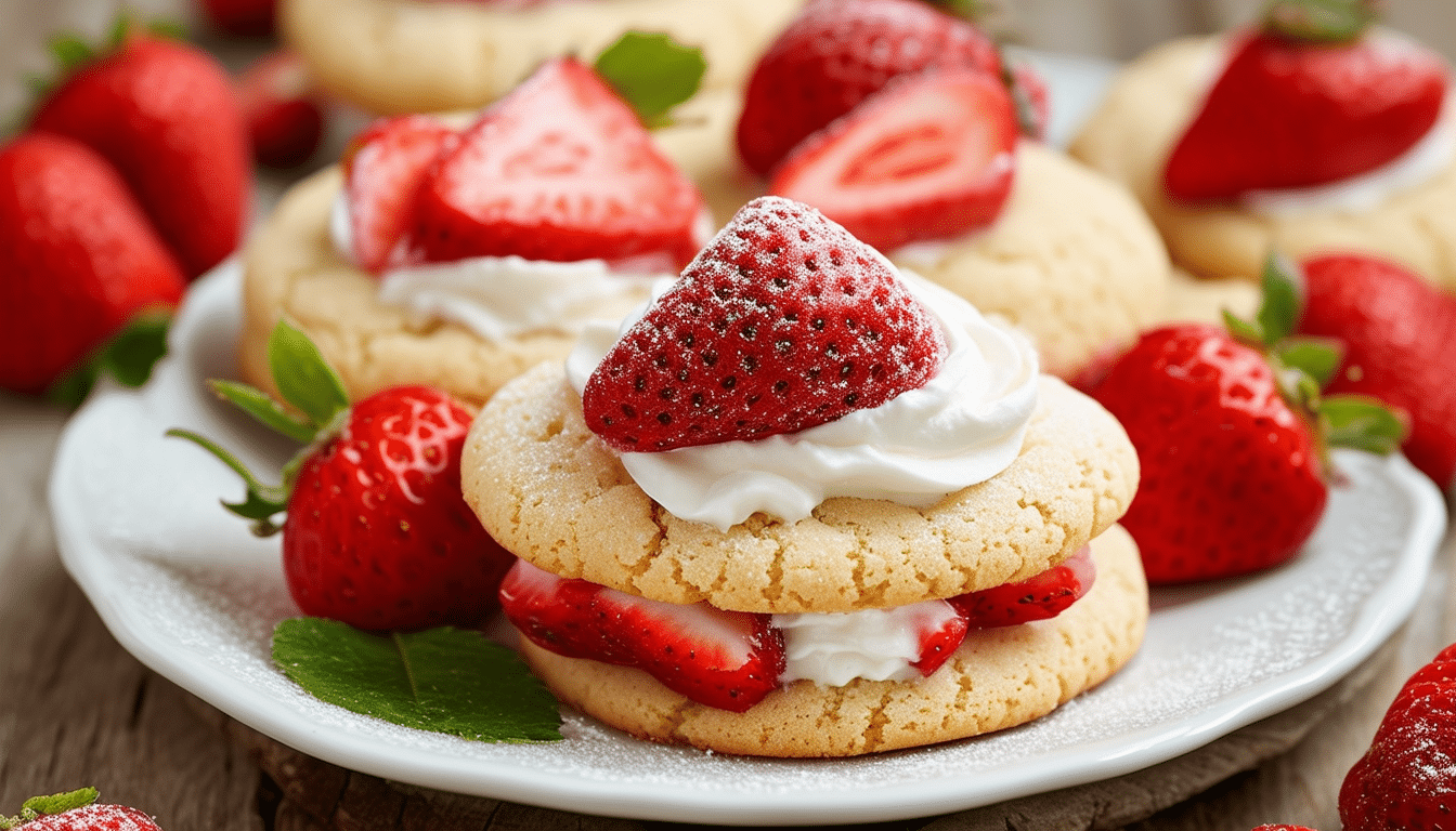 discover the delightful strawberry shortcake cookies recipe, a perfect blend of sweet strawberries and buttery cookies. ideal for dessert lovers, these easy-to-make treats are perfect for any occasion!