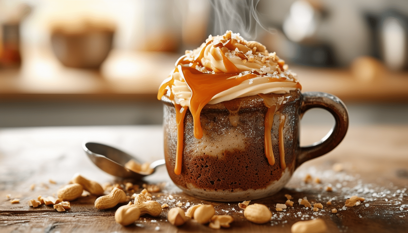 indulge in the perfect blend of flavors with our sweet and salty peanut mug cake! this quick and easy dessert combines the rich taste of peanuts with a hint of sweetness, all baked to perfection in just minutes. ideal for satisfying your cravings anytime!