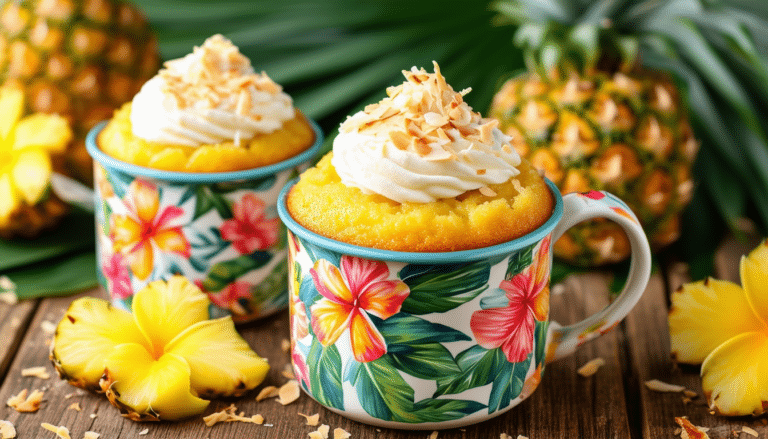 enjoy a delightful tropical pineapple mug cake that brings the flavors of the tropics to your kitchen in minutes. this quick and easy recipe delivers a moist, delicious cake infused with sweet pineapple, perfect for a tropical treat anytime!