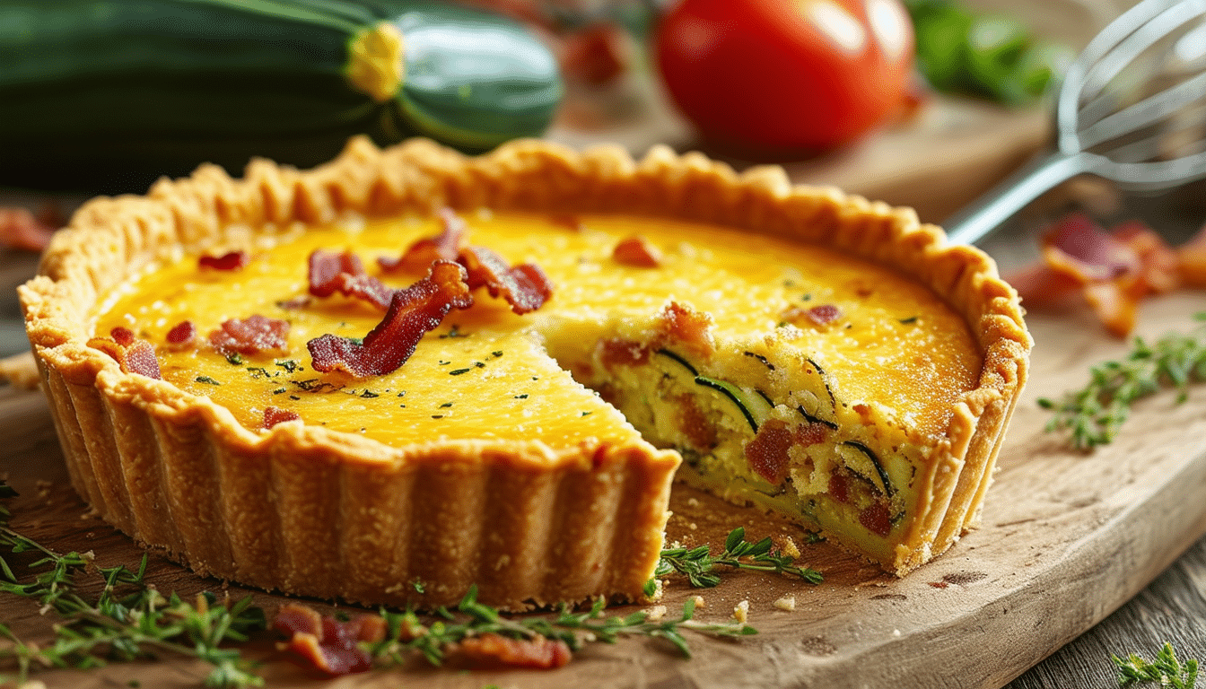 discover a deliciously easy zucchini bacon quiche recipe that combines fresh zucchini and crispy bacon for a savory dish perfect for brunch or a quick weeknight dinner. simple ingredients and straightforward steps make this quiche a must-try!