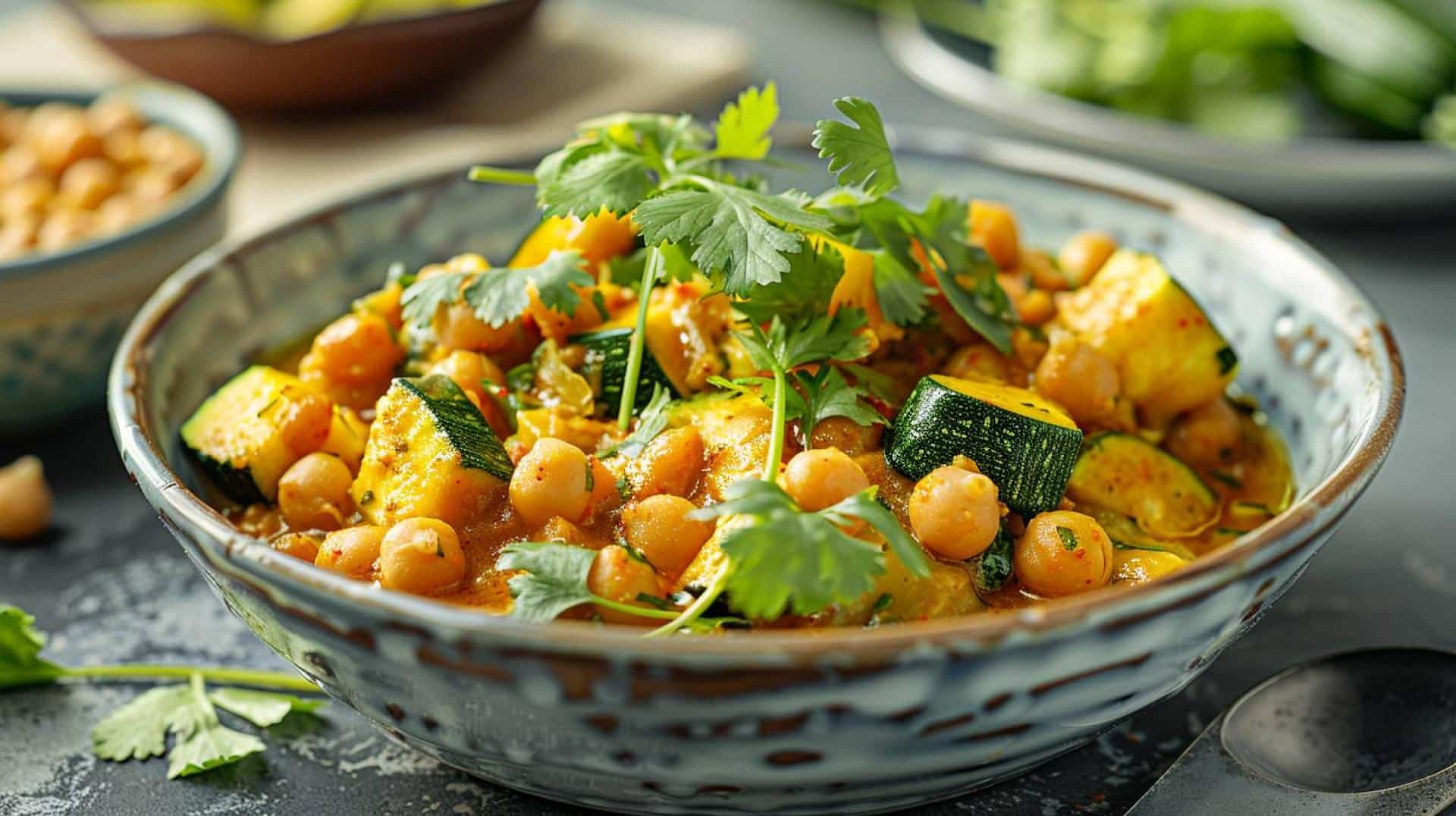 Zucchini Chickpea Quick Curry Recipe