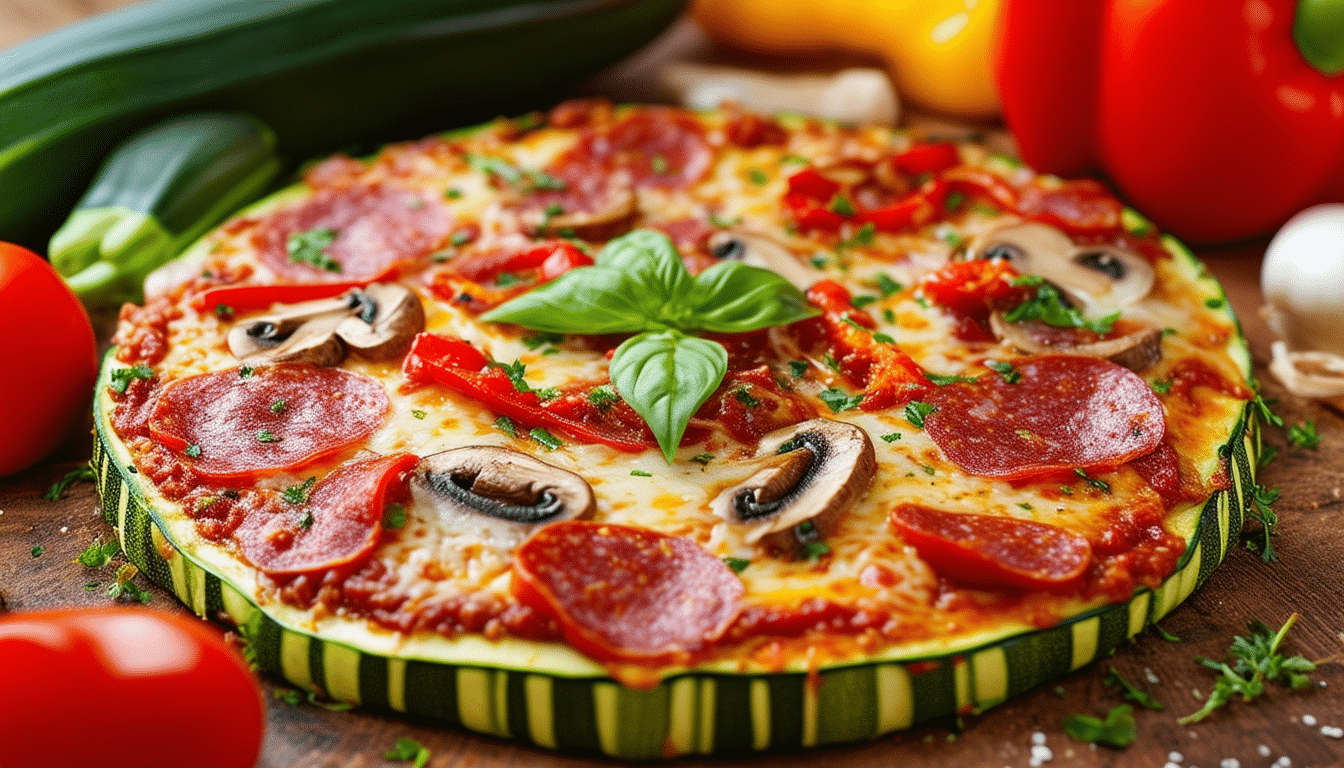 discover a delicious and healthy twist on pizza with our zucchini crust quick pizza recipe! perfect for a low-carb diet, this easy-to-make dish features a flavorful zucchini crust topped with your favorite ingredients. satisfy your pizza cravings without the guilt!