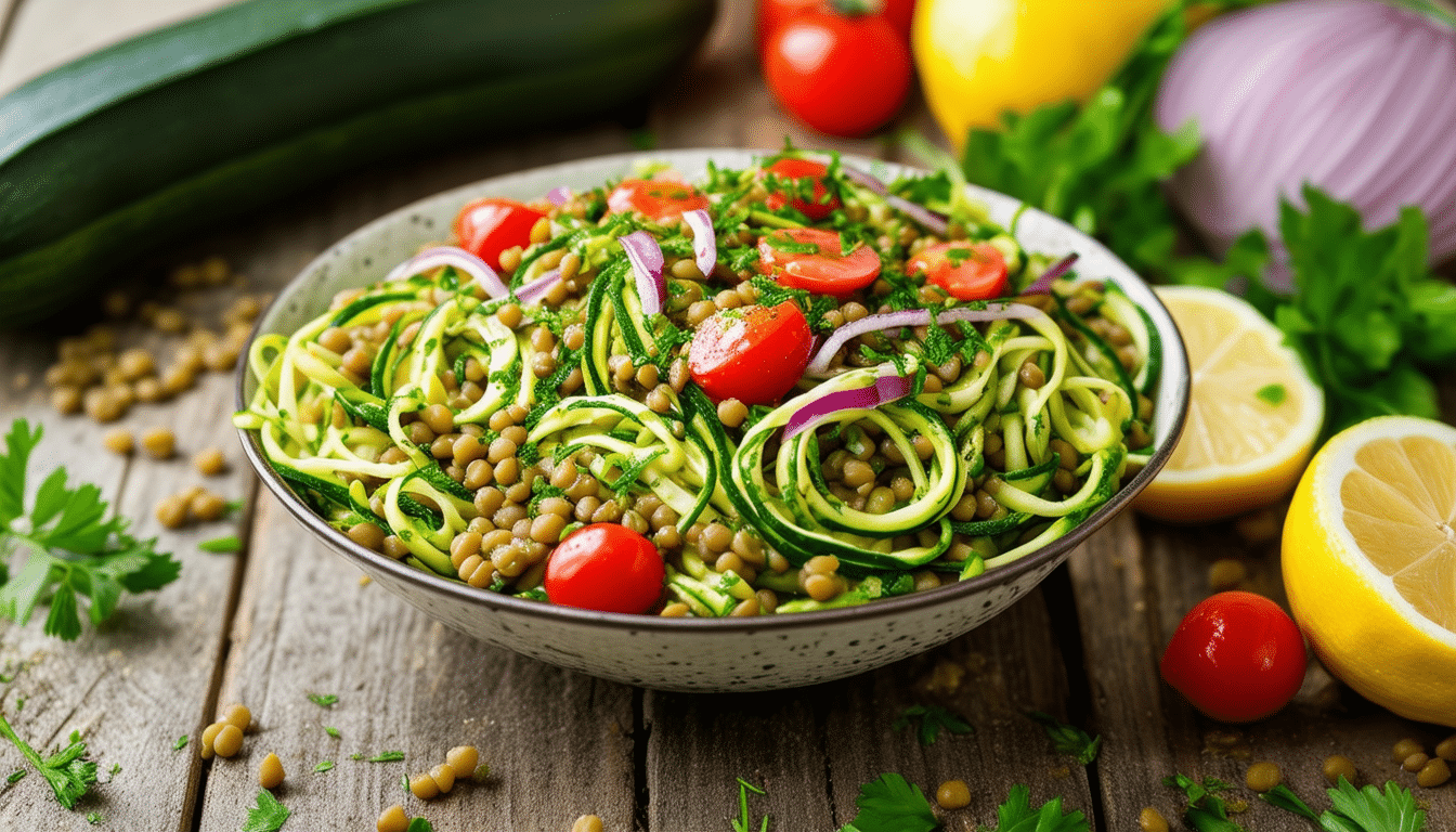 discover a refreshing zucchini lentil salad recipe that's perfect for a healthy meal. packed with protein-rich lentils and fresh zucchini, this vibrant dish is easy to prepare and great for any occasion. perfect as a side or a main dish, it’s not only delicious but also nutritious!