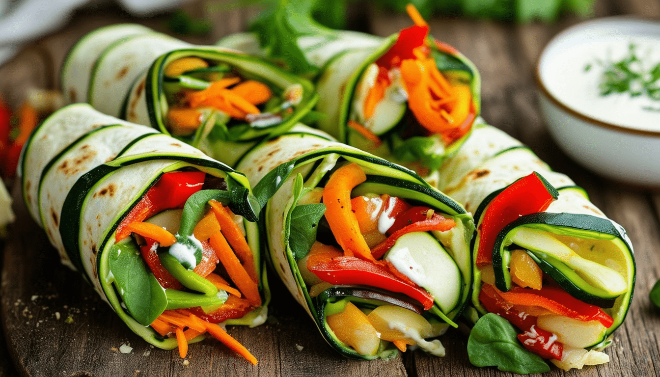 discover a delicious and healthy zucchini wrap recipe that’s perfect for a light lunch or snack. packed with fresh vegetables and flavorful spreads, these wraps are not only low in calories but also gluten-free and easy to make. perfect for anyone looking for a refreshing twist on traditional wraps!