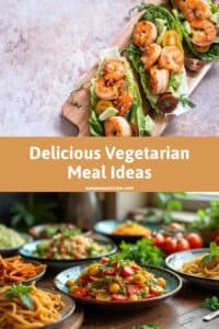 A selection of colorful and vibrant vegetarian dishes presented on a table.