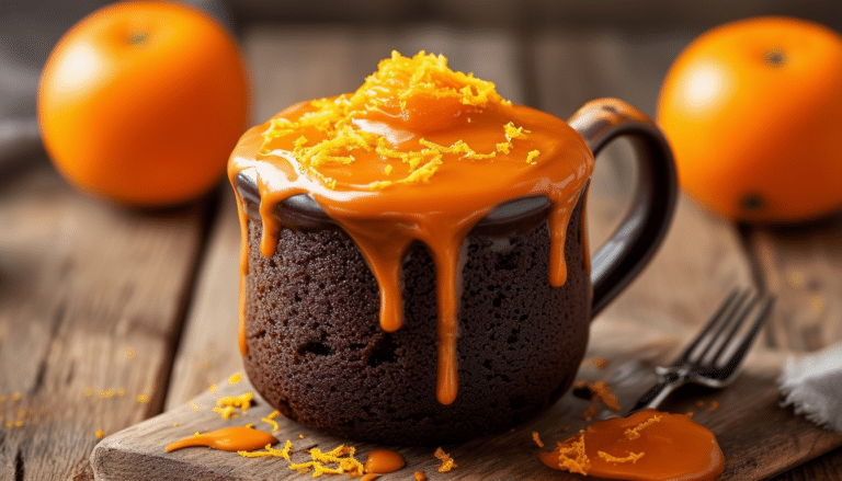 indulge in the rich flavors of our chocolate orange glaze mug cake! this quick and easy dessert combines moist chocolatey goodness with a zesty orange glaze, perfect for satisfying your sweet cravings in just minutes. ideal for a cozy night in or a sweet treat anytime!