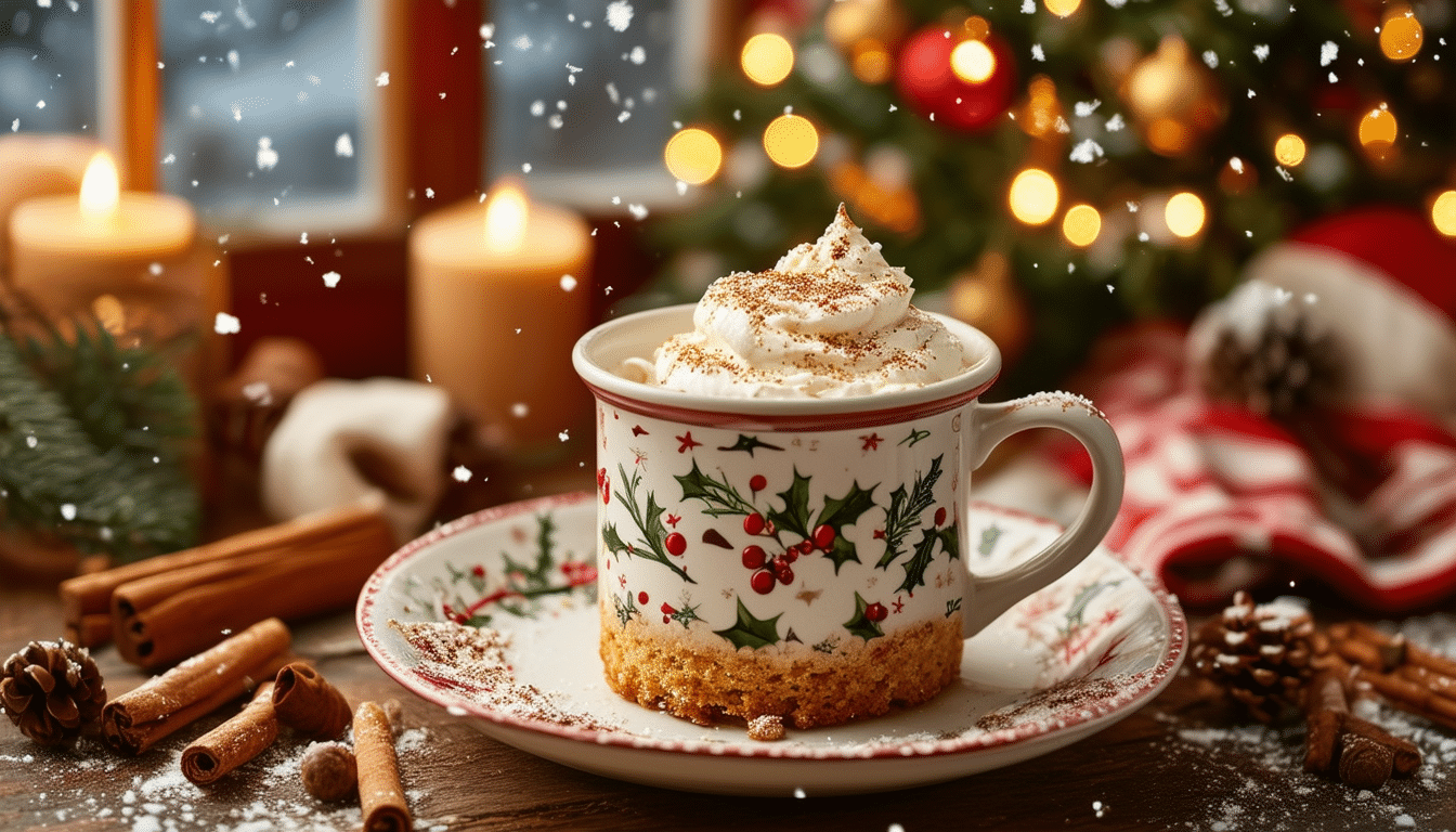 indulge in the festive spirit with our easy eggnog mug cake recipe! perfect for holiday gatherings, this quick and delicious treat combines rich eggnog flavor with a soft, moist cake, all served in a cozy mug. enjoy a delightful festive dessert in minutes!