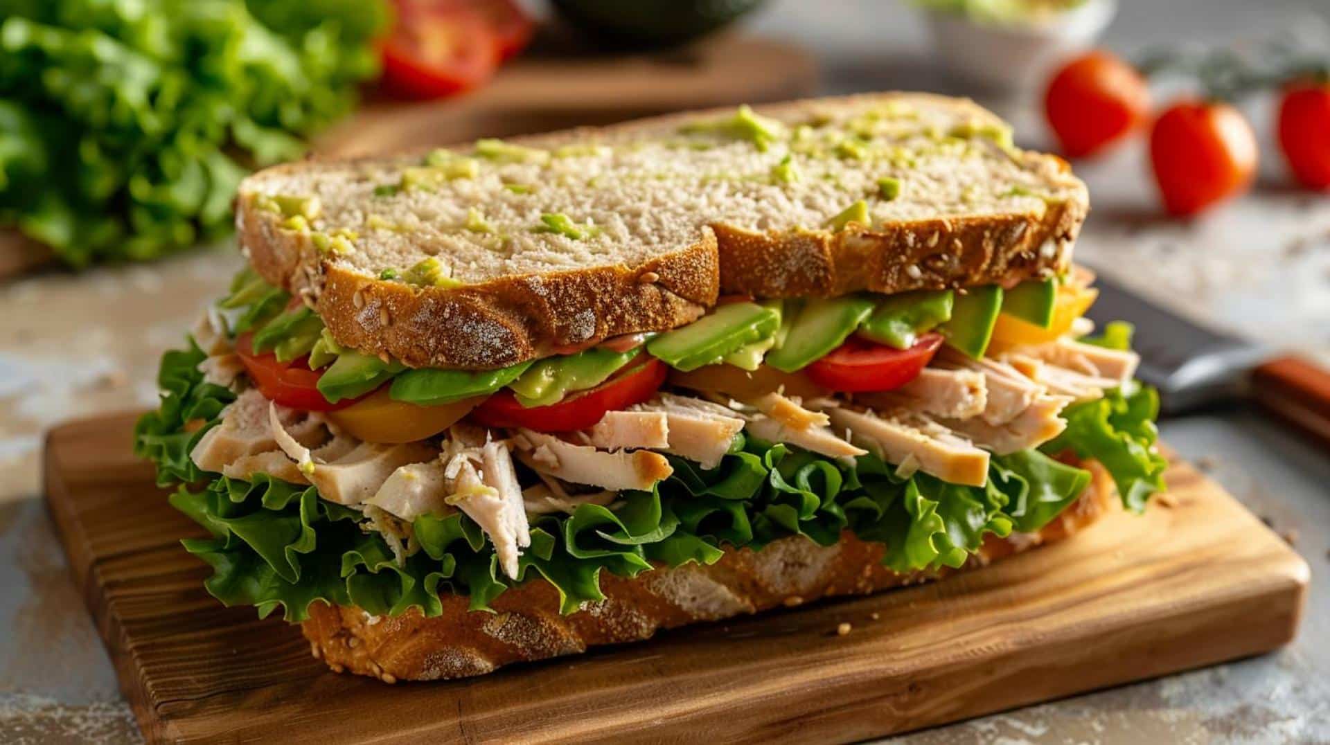 Easy recipe for a turkey and avocado sandwich