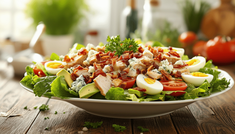 discover a simple and delicious recipe for cobb salad featuring tender chicken, crispy bacon, and tangy blue cheese. perfect for a fresh and filling meal any time of the day!